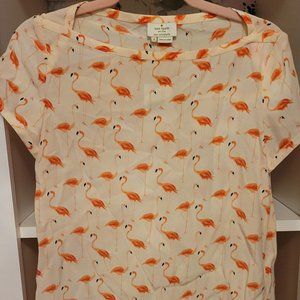 NWT kate spade Flamingo Shirt, Small, Super Fun Pattern